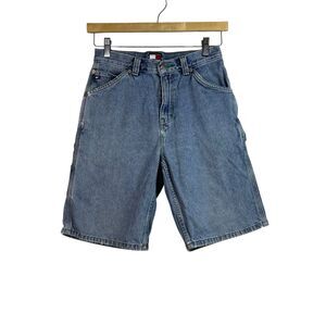 VINTAGE Tommy Hilfiger Denim Carpenter Shorts Unisex Kids Size 14 Y2K Baggy